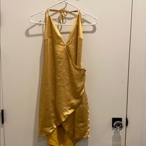 REVOLVE SUPERDOWN CATALINA WRAP MINI DRESS IN GOLD